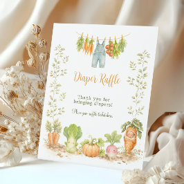 Locally Grown Veggie Clothesline Diaper Raffle 台座サイン