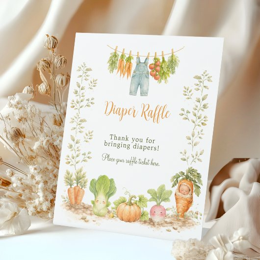 Locally Grown Veggie Clothesline Diaper Raffle 台座サイン