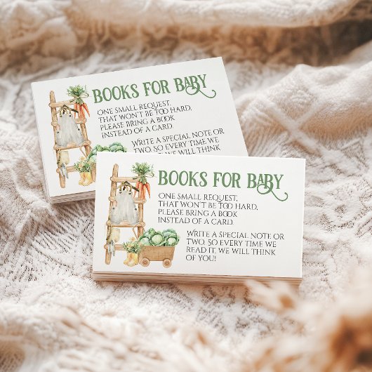 Locally Sourced Farm Boho Baby Shower Book エンクロージャーカード