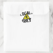 Locals only surfer danger sign surf ラウンドシール (バッグ)
