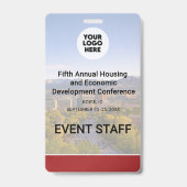 Location Replaceable Photo Logo QR Conference  バッジ (正面)