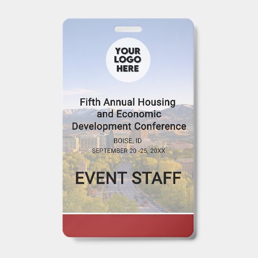 Location Replaceable Photo Logo QR Conference  バッジ (正面)