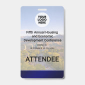 Location Replaceable Photo QR Logo Conference バッジ (正面)