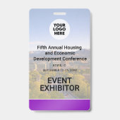 Location Replaceable Photo QR Logo Conference  バッジ (正面)