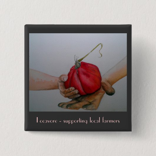 Locavore -支持ローカル農家 缶バッジ (正面)