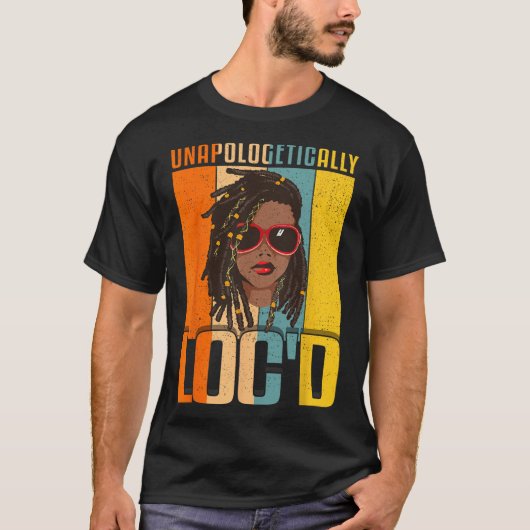 Loc'dブラッククイーンメラニンLoc'dヘア Tシャツ (正面)