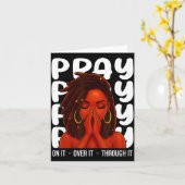 Loc'd Black Woman Pray On It Throught It Over It C カード (黄色い花)