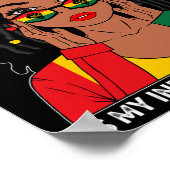 Loc'd Hair Black Woman Junefutureは私の独立 ポスター (角)