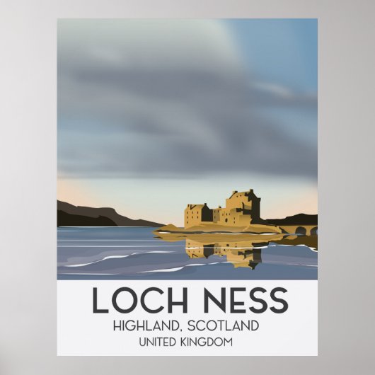 Loch Ness, Highlands，スコットランド旅行ポスター ポスター (正面)