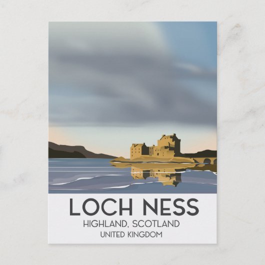 Loch Ness, Highlands，スコットランド旅行ポスター ポストカード (正面)