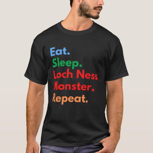 Loch Ness L食べに対してSleep Loch Ness Monster Repeat Tシャツ (正面)
