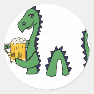 Loch Ness Monsterおもしろいがビール漫画を飲む ラウンドシール