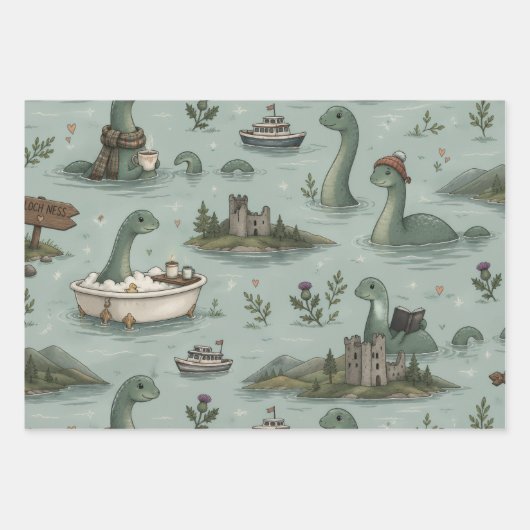 Loch Ness Monster  ラッピングペーパーシート (正面)