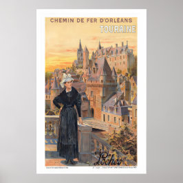 Loches Touraine France Vintage Travel Poster ポスター