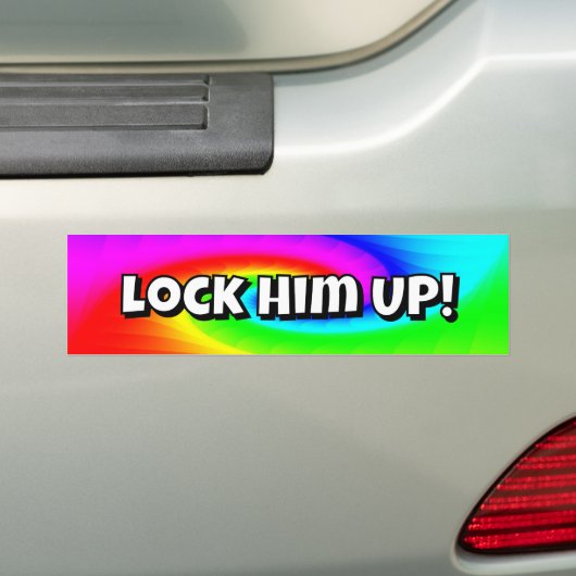 Lock Him UP! (you may change the words) バンパーステッカー (車上)
