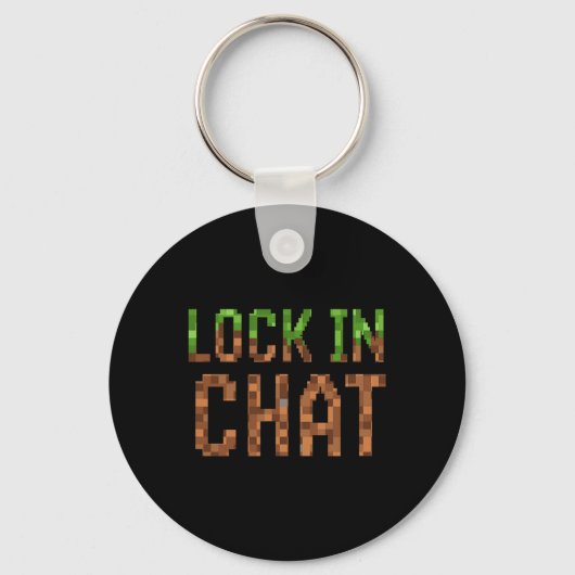 Lock In Chat - Retro Video Game Pixel Art 8-bit Ga キーホルダー (正面)