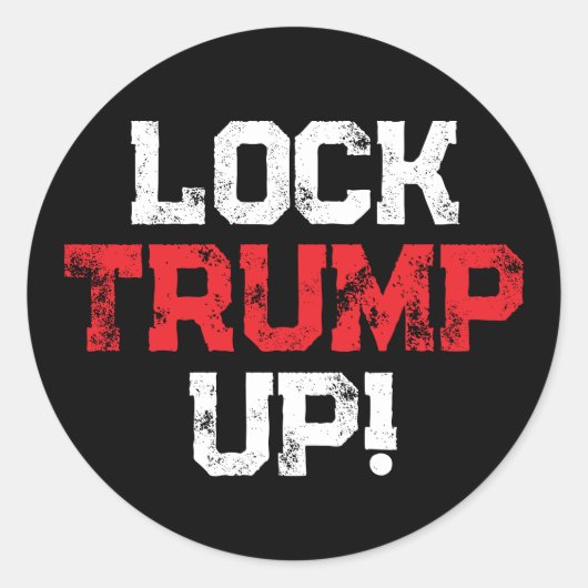 Lock Trump Up Political ラウンドシール (正面)