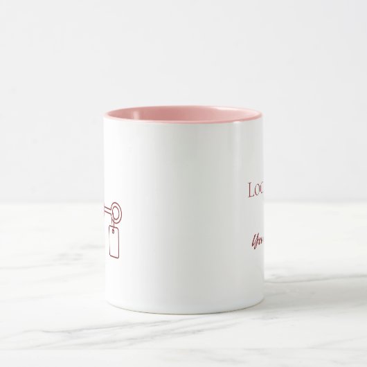Locked Love Valentine Personalized Mug マグカップ (中央)
