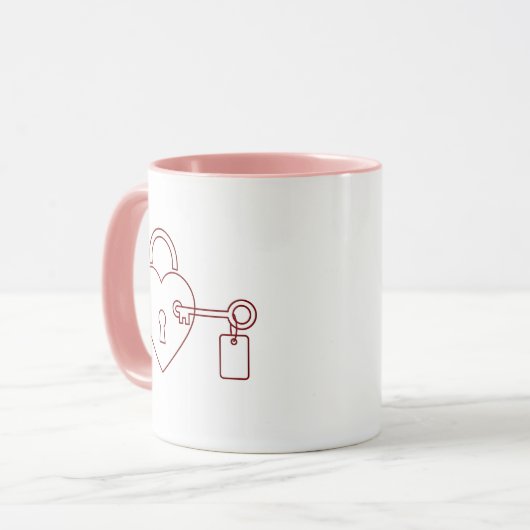 Locked Love Valentine Personalized Mug マグカップ (正面左)