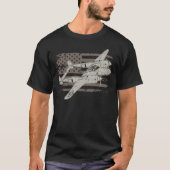Lockheed P-38 American Fighter Plane Tシャツ (正面)