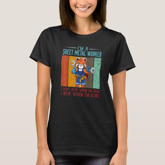 Locksmiが完了したストップ場合にMens Sheet Metal Worker Tシャツ (正面)