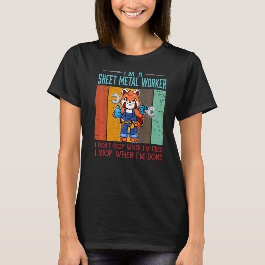 Locksmiが完了したストップ場合にMens Sheet Metal Worker Tシャツ (正面)