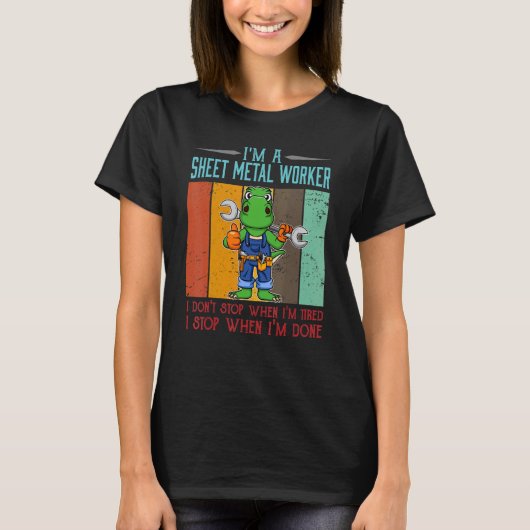 Locksmiが完了したストップ場合にMens Sheet Metal Worker Tシャツ (正面)