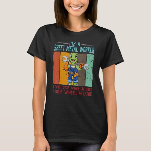 Locksmiが完了したストップ場合にMens Sheet Metal Worker Tシャツ (正面)