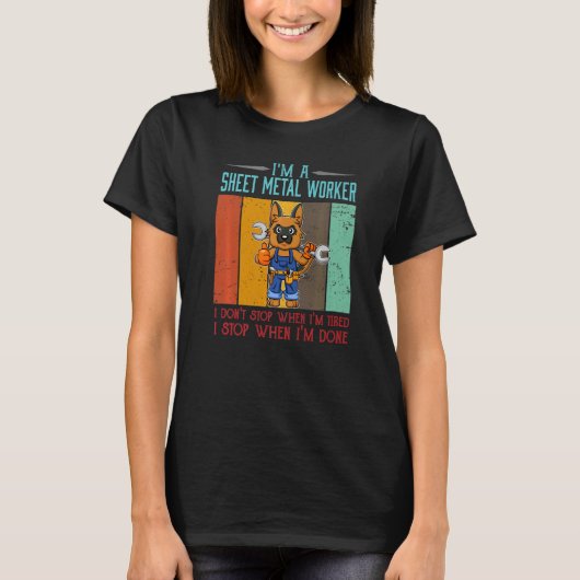 Locksmiが完了したストップ場合にMens Sheet Metal Worker Tシャツ (正面)