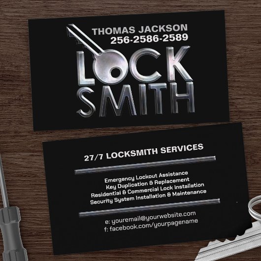Locksmithサービスの名刺 名刺