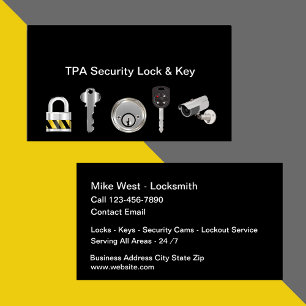 Locksmithセキュリティ製品の名刺 名刺