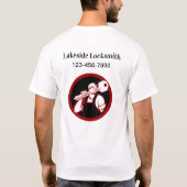 Locksmith Business Logo Work Tシャツ (裏面)