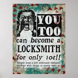 Locksmith - Funny Vintage Retro ポスター