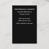Locksmith Verticalクールビジモダンネスカード 名刺 (裏面)