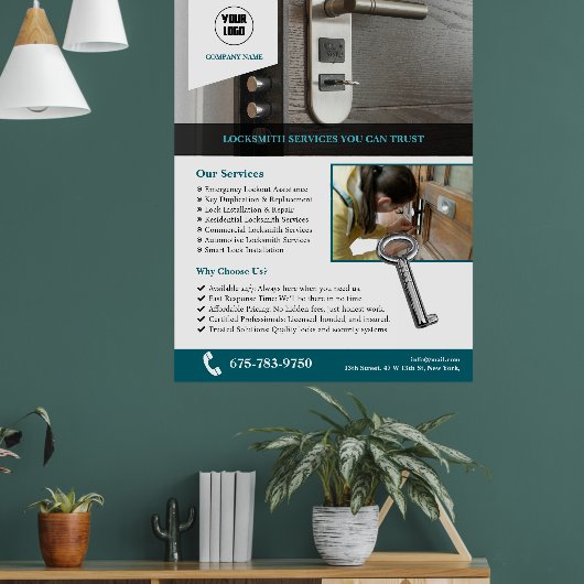 Locksmithsサービスカスタムポスター ポスター (リビング1)