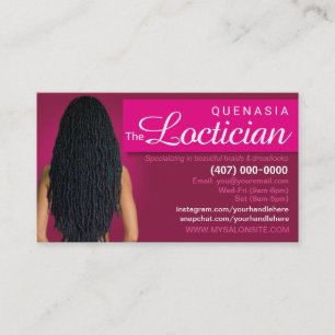 Locticianの名刺のテンプレートを編む毛 予約カード
