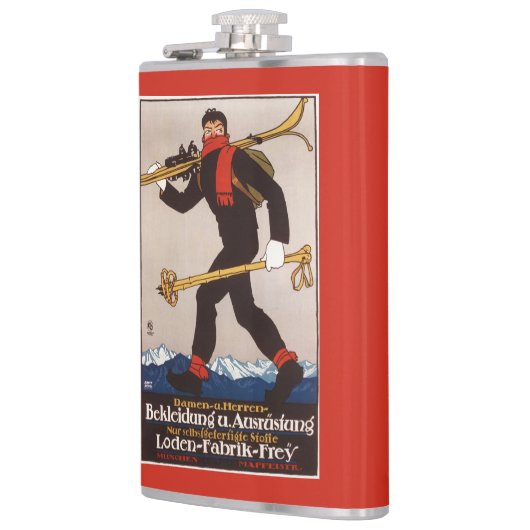 Lodenのスキーはスキー広告ポスターに着せます フラスク (左)