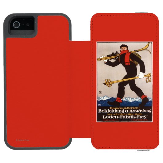 Lodenのスキーはスキー広告ポスターに着せます Incipio iPhoneウォレットケース (フォリオオープン)