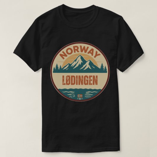 Lødingen, Norge Norway Tシャツ (デザイン正面)