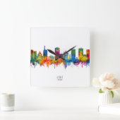 Lodz Poland Skyline スクエア壁時計 (ホーム)