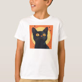 Lofi Style Black Cat Tシャツ (正面)