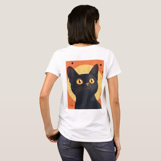 Lofi Style Black Cat T-Shirt Tシャツ (裏面フル)