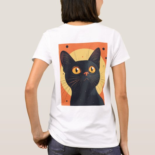 Lofi Style Black Cat T-Shirt Tシャツ (裏面)