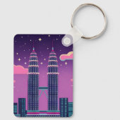 LoFi Vaporwaveレトロ80sペトロナスタワーズマレーシア キーホルダー (裏面)