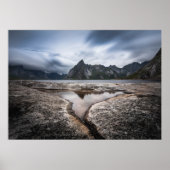 Lofoten Islands Mountain Landscape写真 ポスター (正面)