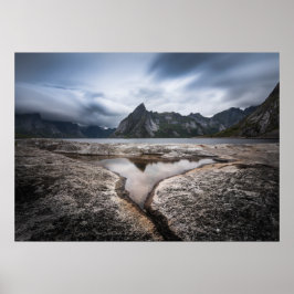 Lofoten Islands Mountain Landscape写真 ポスター