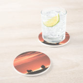 Lofoten Islands Sunset Sheep自然写真 コースター (側面)