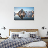 Lofoten Mountain Landscape写真 キャンバスプリント (インサイチュ (寝室))