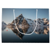 Lofoten Mountain Landscape写真 ラージペーパーバッグ (裏面)