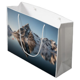 Lofoten Mountain Landscape写真 ラージペーパーバッグ